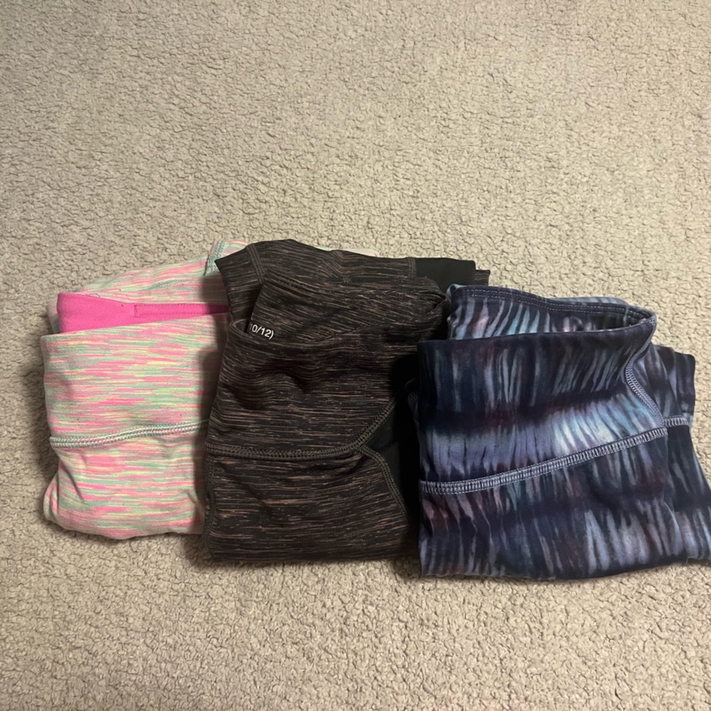 Girls athletic leggings. Ivivva, Zella, Athleta Girl. Size 8/10 and 10/12.